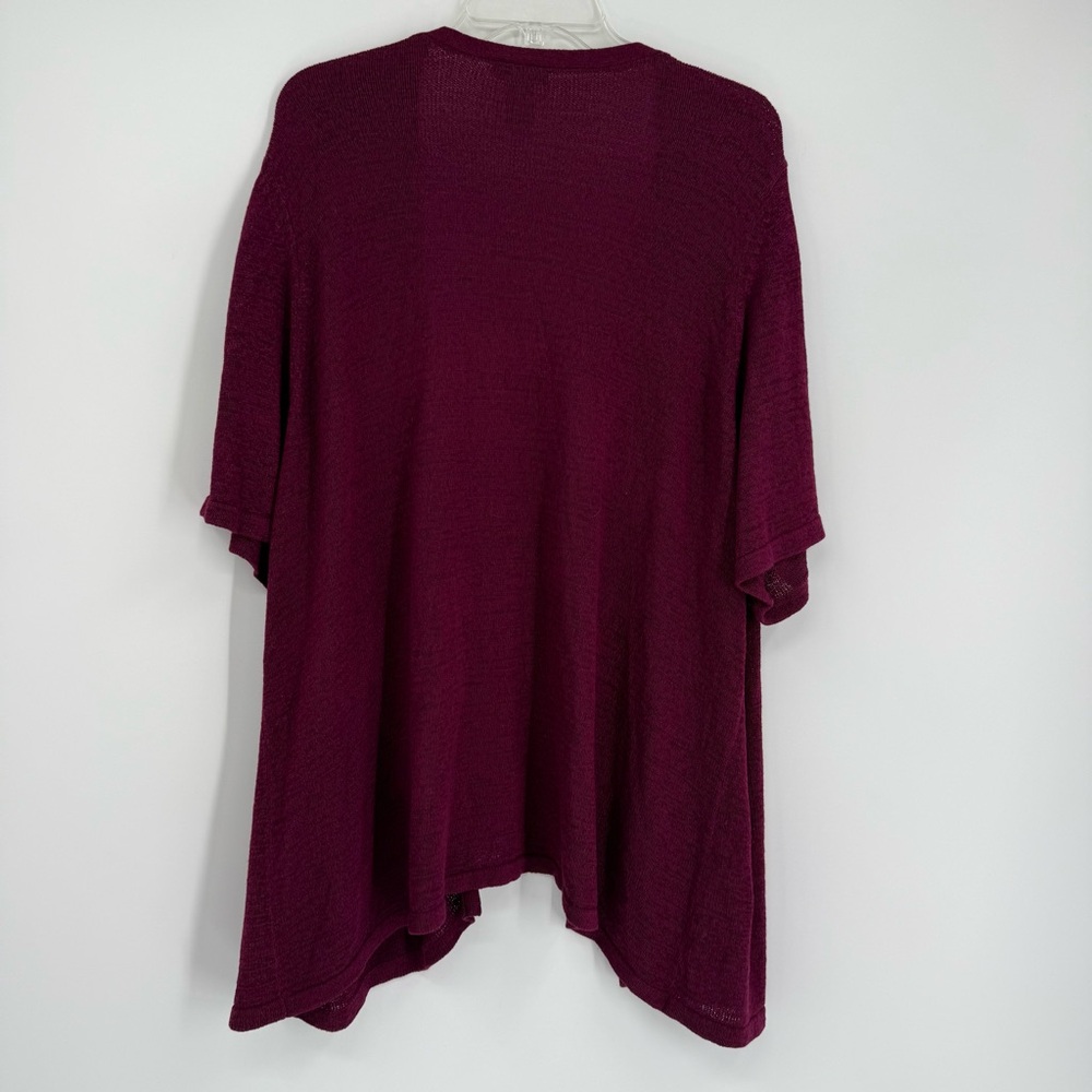 Catherines Open Front Cardigan Sweater Size 3X Short Sleeves Purple Cutouts - Picture 8 of 9